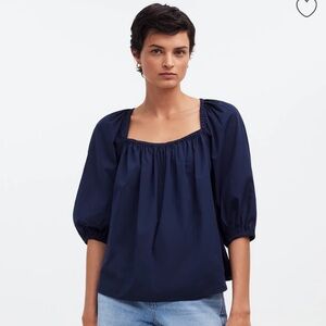 Madewell Puff-Sleeve Babydoll Top